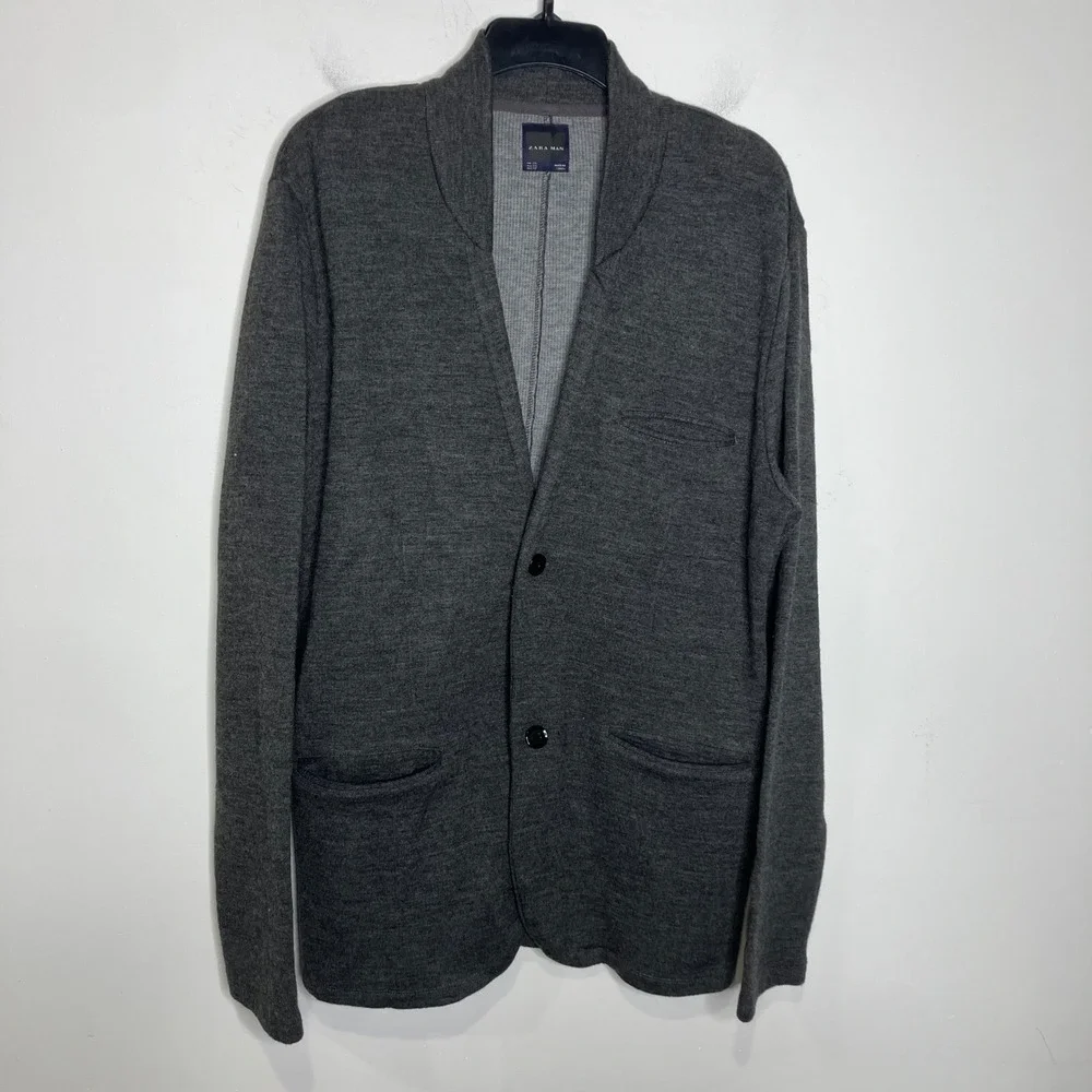 Zara man gray soft blazer size XXL business casual preppy dark academia trendy